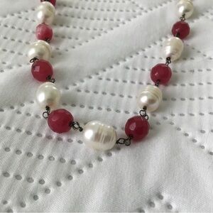 Vintage 925 Cultured Pearl Glass Red Bead Station Necklace…
🛑 Read Description